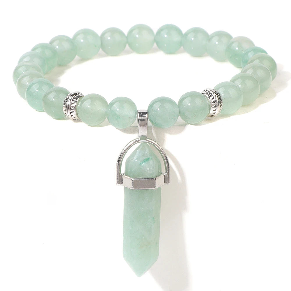 Kraftstein-Armband mit Symbolen – Naturstein-Schmuck für Frauen