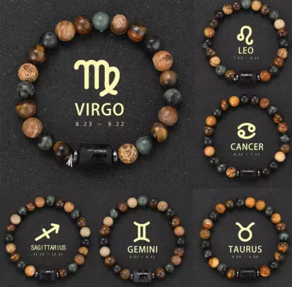 Tigerauge Sternzeichen-Armband – 12 Sternbilder Glücksarmband