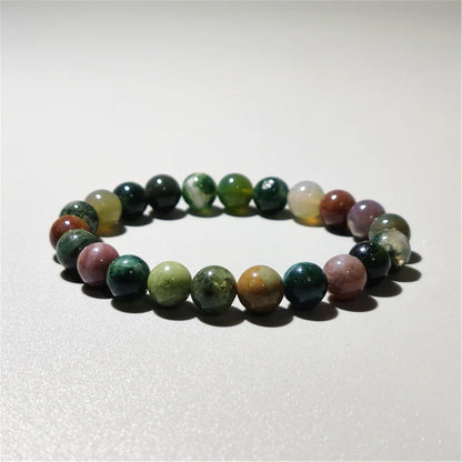 Indischer Achat Naturstein-Armband – Unisex Zylinder Perlen