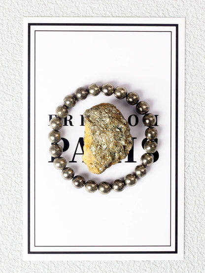 6/8 mm Pyrit-Armband – Heilstein für Energie & Blutkreislauf