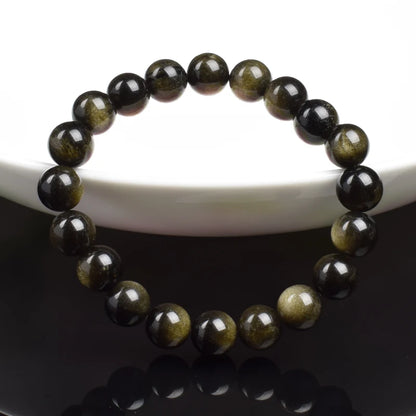 Goldener Obsidian Armband – Naturstein-Energieschmuck für Damen & Herren