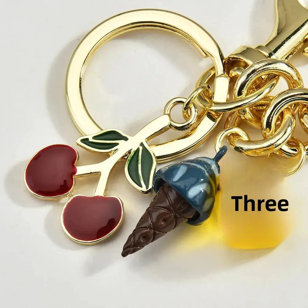 Herz-Kirsch-Schlüsselanhänger aus Metall eprolo