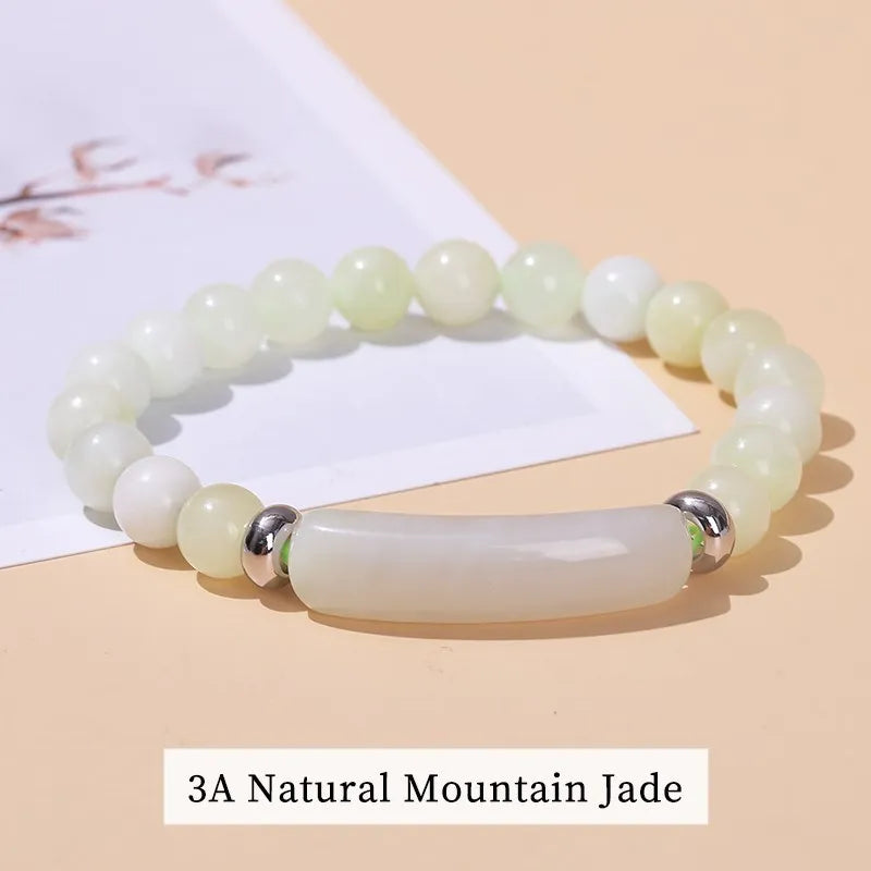 Tigerauge & Amethyst Armband – Rechteckiger Naturstein-Charm für Damen & Herren