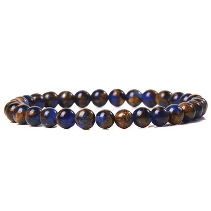 6 mm Naturstein-Armband – Apatit, Lapislazuli & Türkis für Damen & Herren