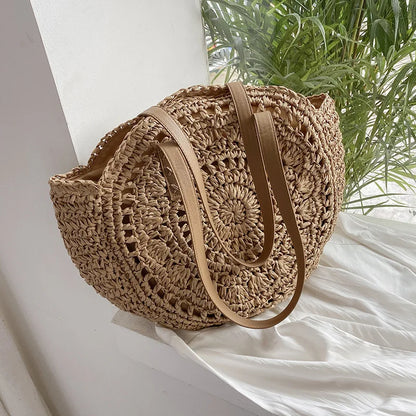 Sommer Rattan Tasche – Boho Handtasche mit großer Kapazität