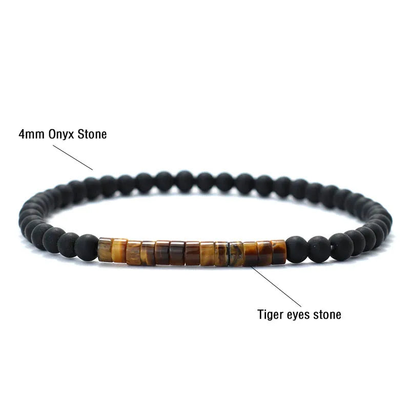 4 mm Kaiser-Onyx Armband – Minimalistisch & Unisex für Yoga & Meditation
