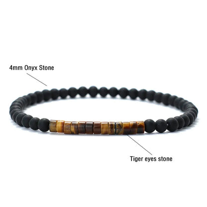 4 mm Kaiser-Onyx Armband – Minimalistisch & Unisex für Yoga & Meditation