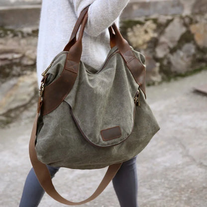 Canvas Damen Umhängetasche – Groß & Stylisch für Alltag & Reise