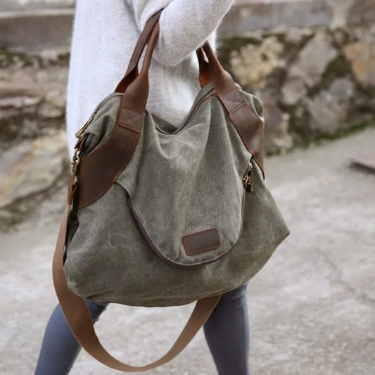 Canvas Damen Umhängetasche – Groß & Stylisch für Alltag & Reise