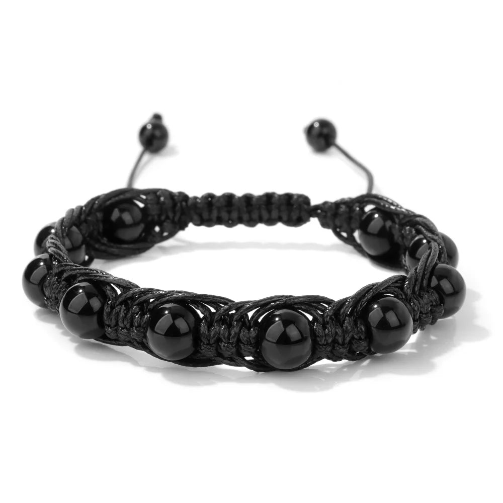 Geflochtenes Tigerauge & Türkis Armband – Verstellbarer Chakra-Schmuck