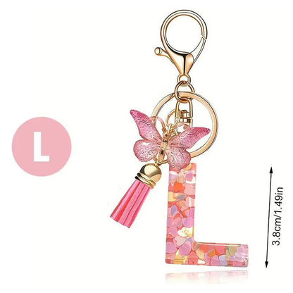 Kristall Buchstabe Keychain mit Herz CJ