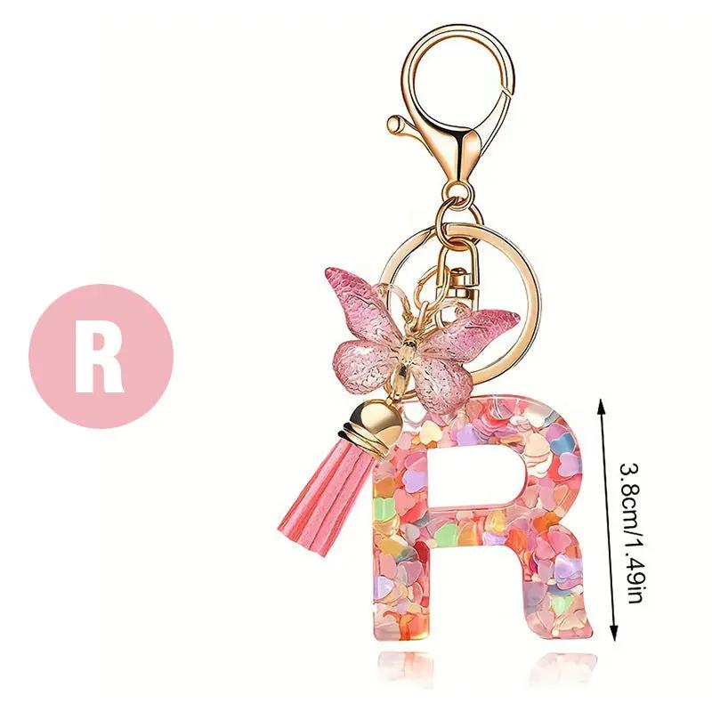 Kristall Buchstabe Keychain mit Herz CJ
