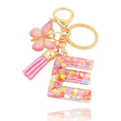 Kristall Buchstabe Keychain mit Herz CJ