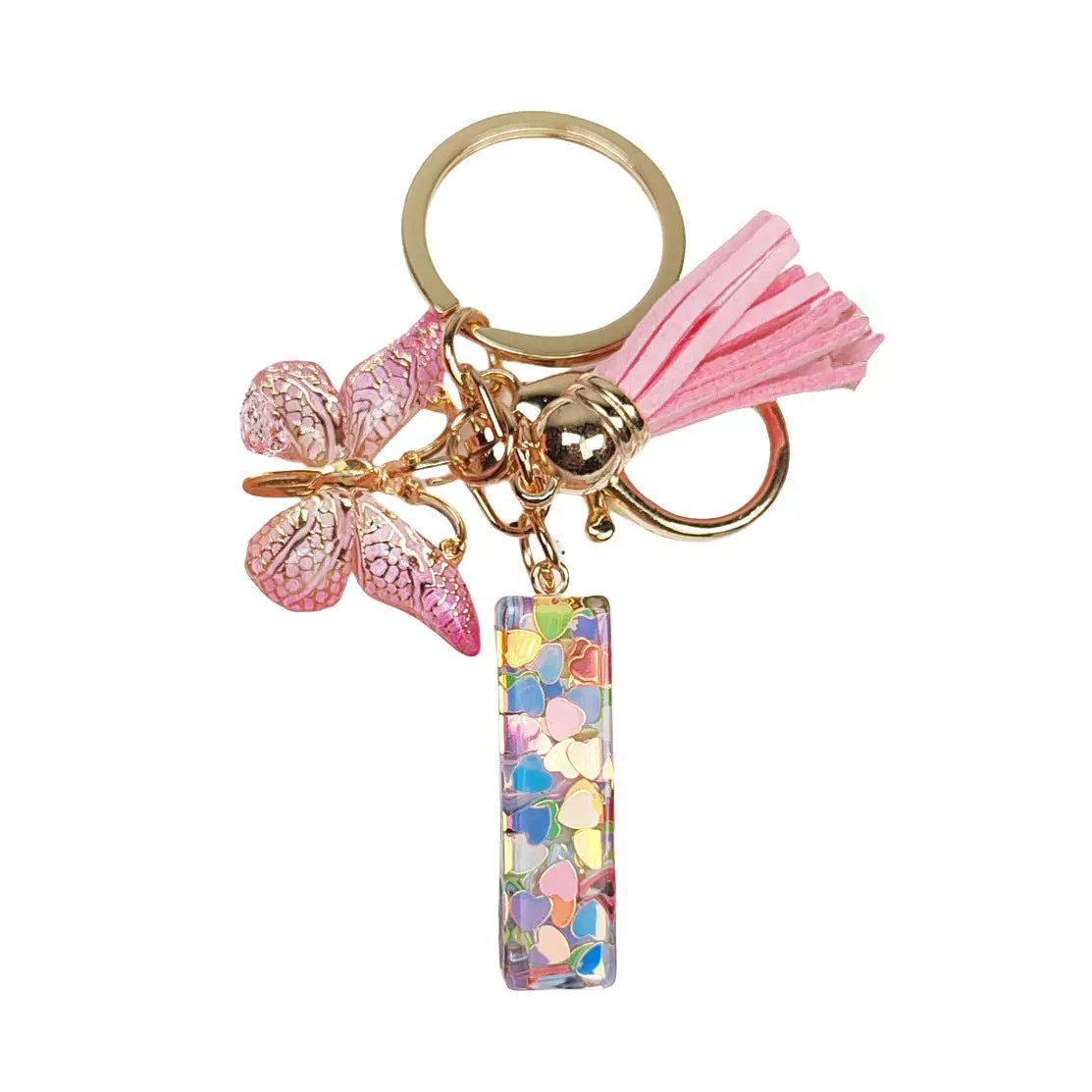 Kristall Buchstabe Keychain mit Herz CJ
